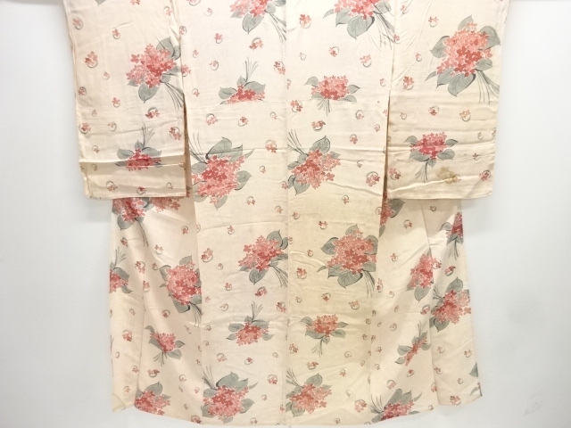 アンティーク　絽花模様着物